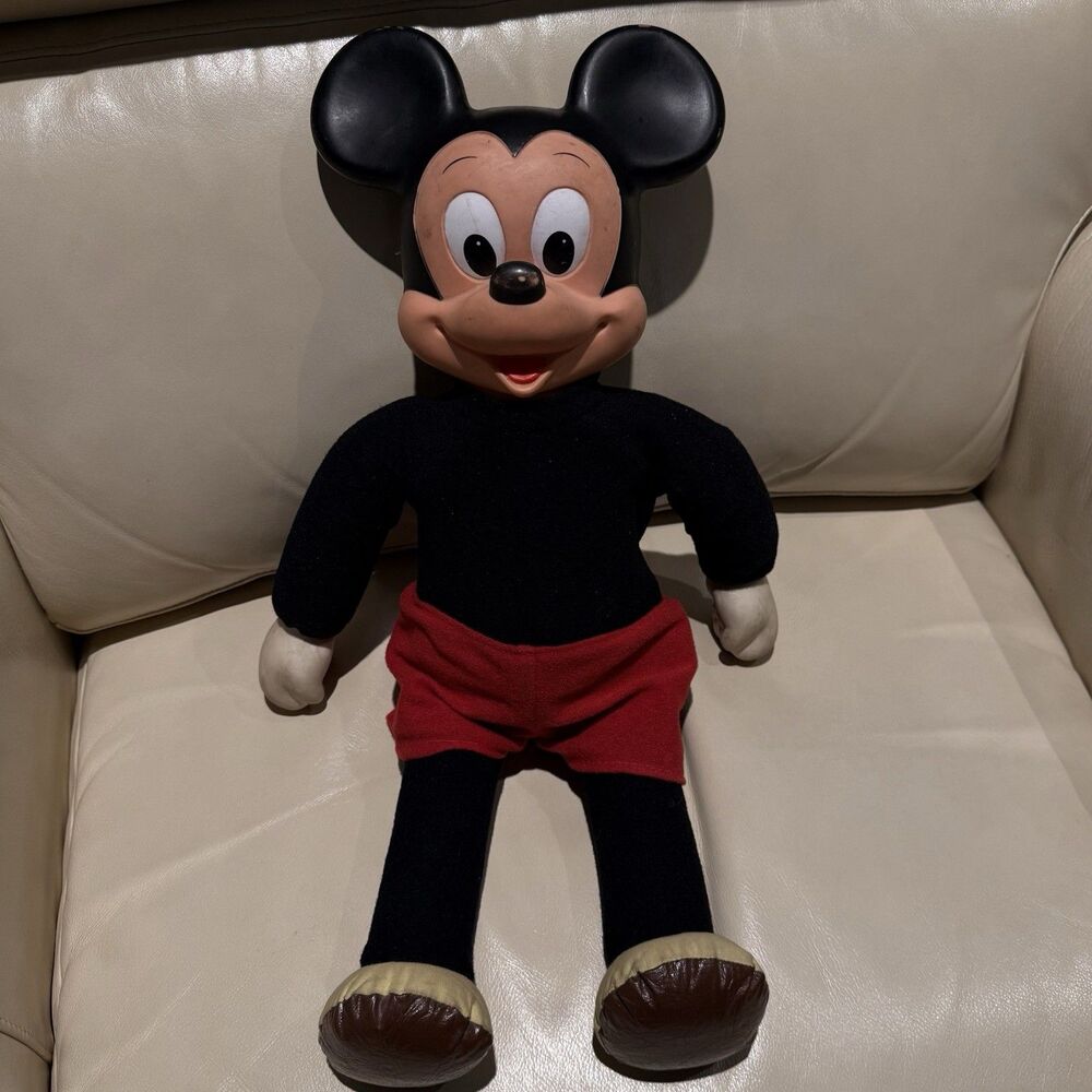 Vintage Mickey Mouse Marching Walking 18" Doll Hasbro Walt Disney Productions
